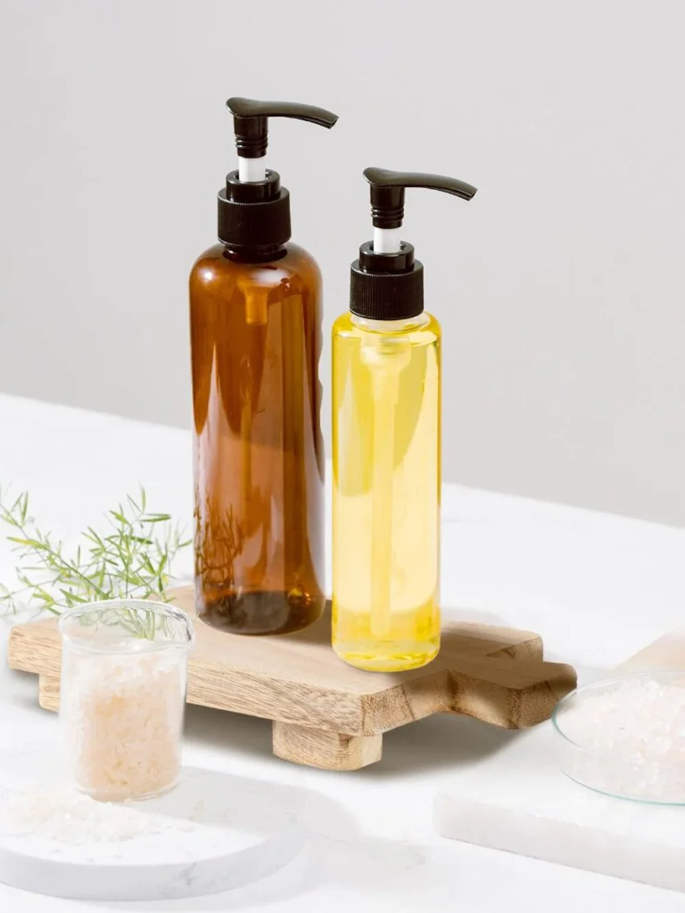 Honeydak Wood Pedestal Stand Riser Wooden Footed Tray for Home Bathroom Kitchen